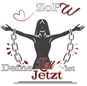 Frauen-Silhouette sprengt Ketten – Symbol für Befreiung, Zusammenhalt und Neubeginn bei Zone of Power Women